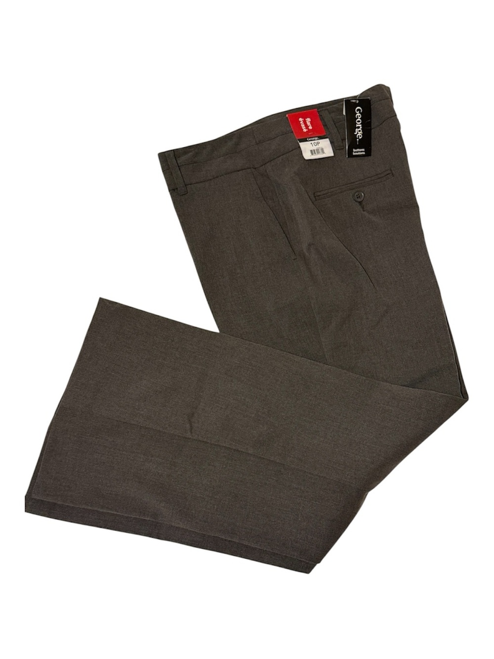 George Women’s Gray Dress Pants Size 10P NWT Flare Career Office Trousers